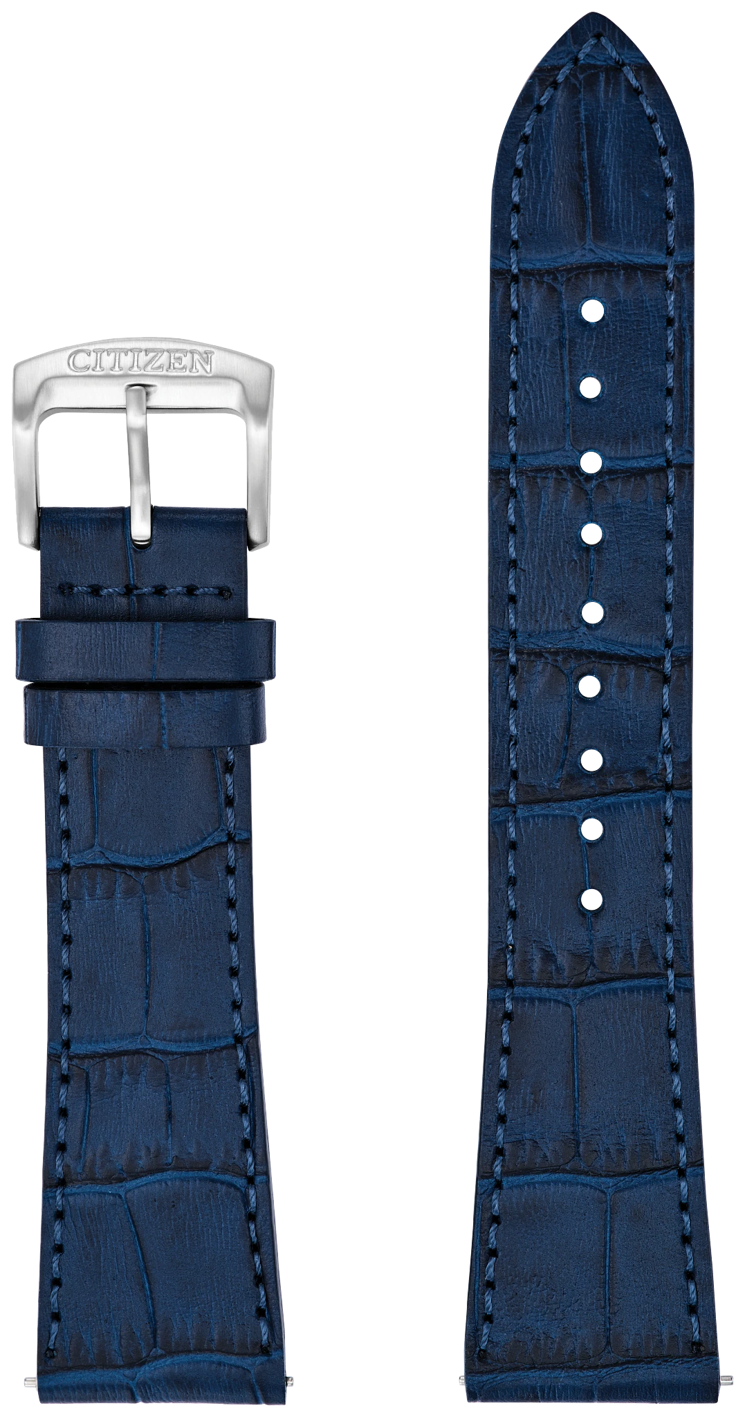 Navy Croc-Embossed Leather Strap - view 1