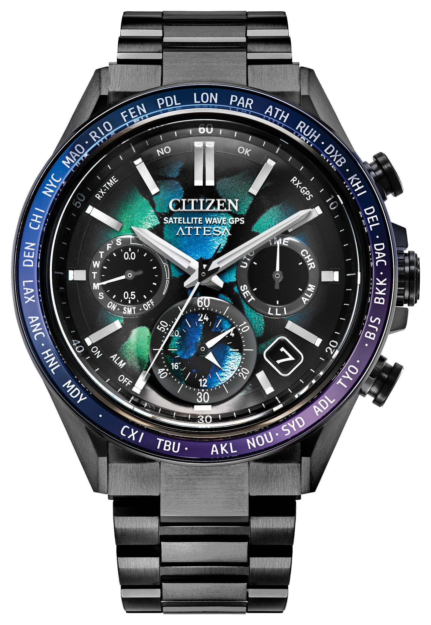 Attesa Blue Dial Super Titanium with DLC Coating Bracelet CC4057-60E |  CITIZEN