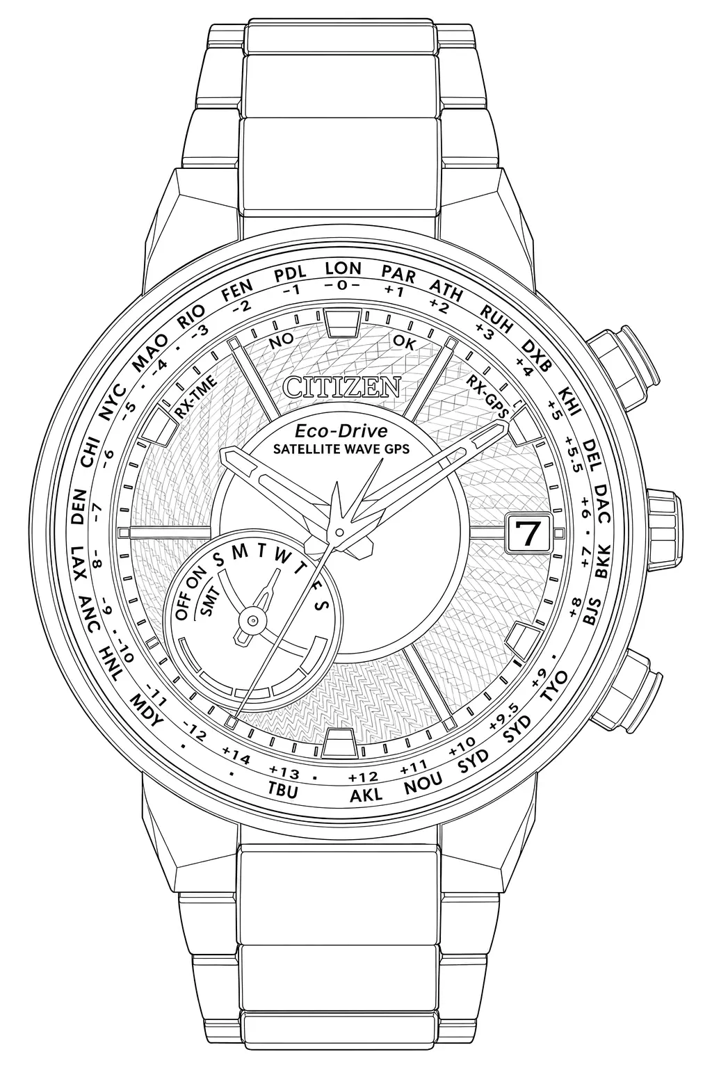 Watch technical diagram