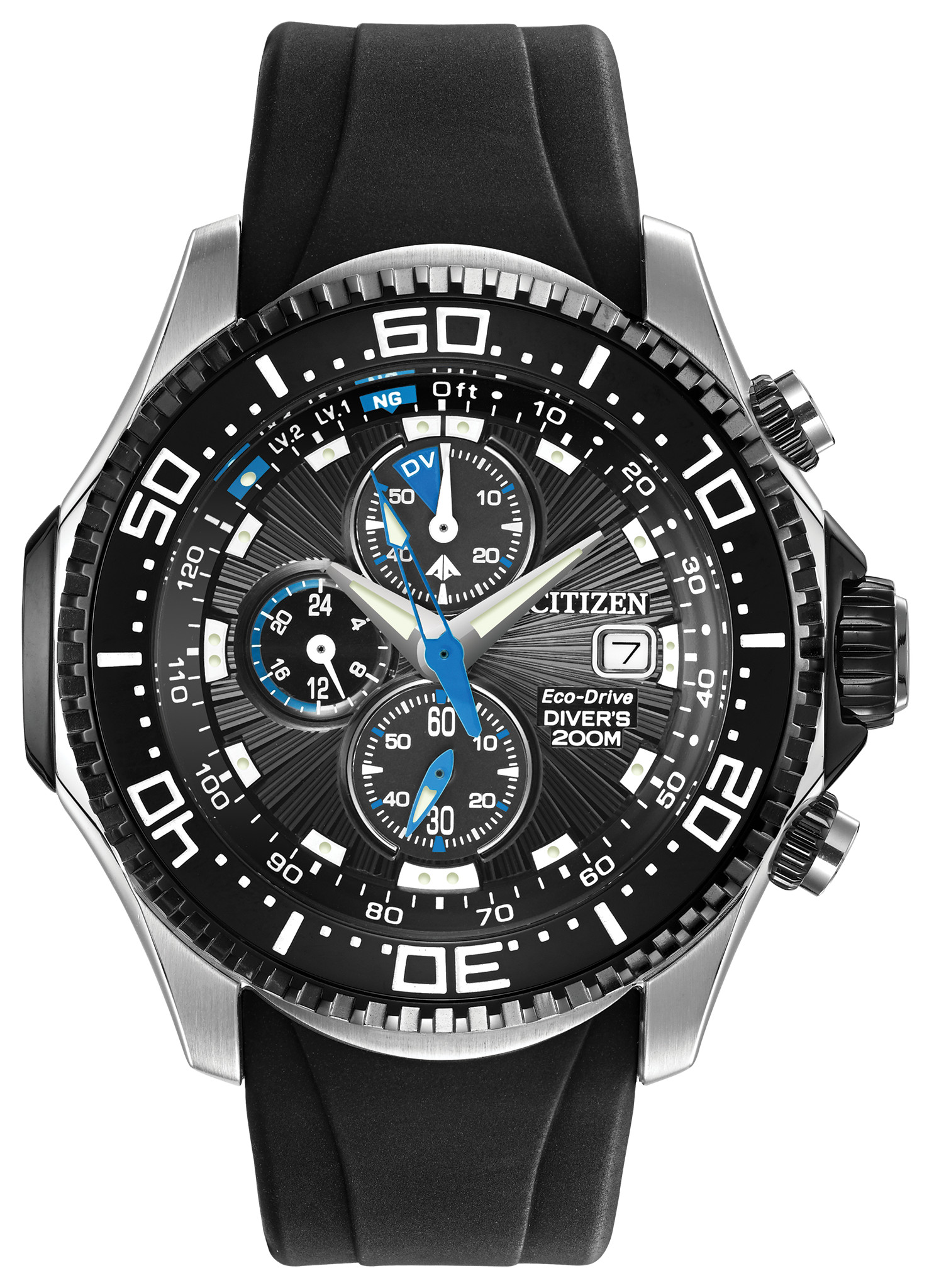 Promaster Depth Meter Chronograph Black Dial Polyurethane Strap BJ2115