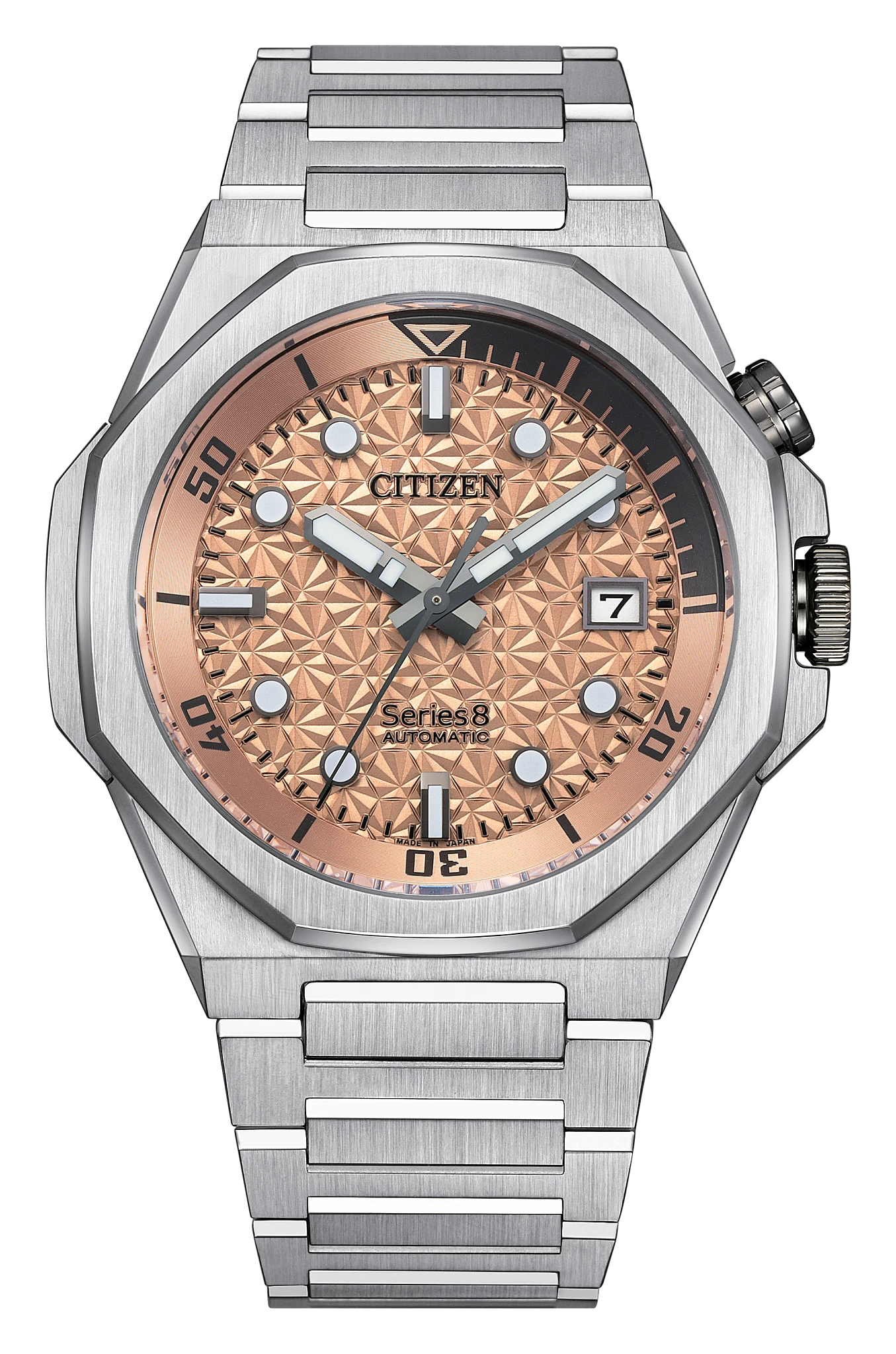 au maison Series8 890 Salmon Dial Stainless Steel Bracelet NB6066-51W