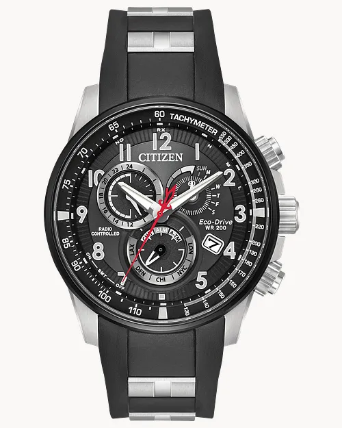 PCAT - Men's Eco-Drive AT4138-05E Black Steel Atomic Watch | CITIZEN PCAT - Men's Eco-Drive AT4138-05E Black Steel Atomic Watch | CITIZEN