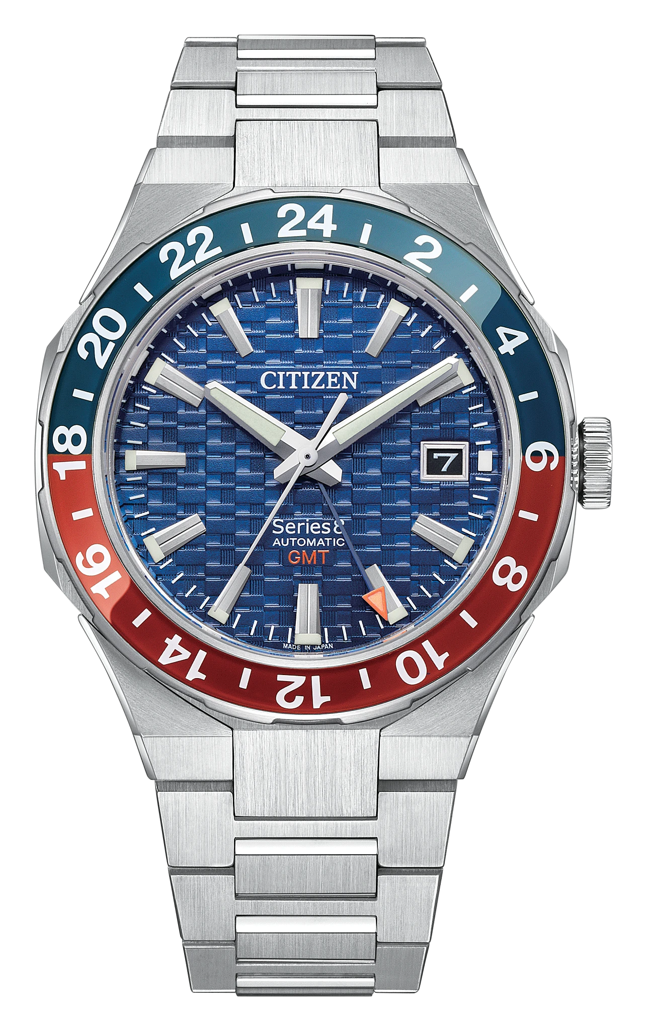 au maison Series8 880 GMT Navy Dial Stainless Steel Bracelet NB6030-59L