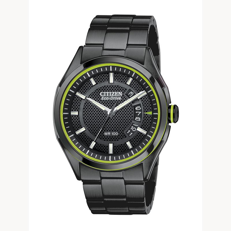 Weekender Black Dial Stainless Steel Bracelet AW1145 58E CITIZEN