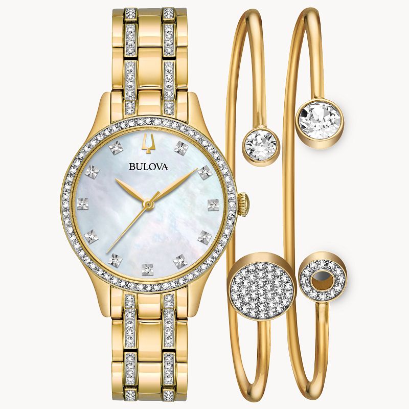 Bulova women's best sale swarovski crystal watch