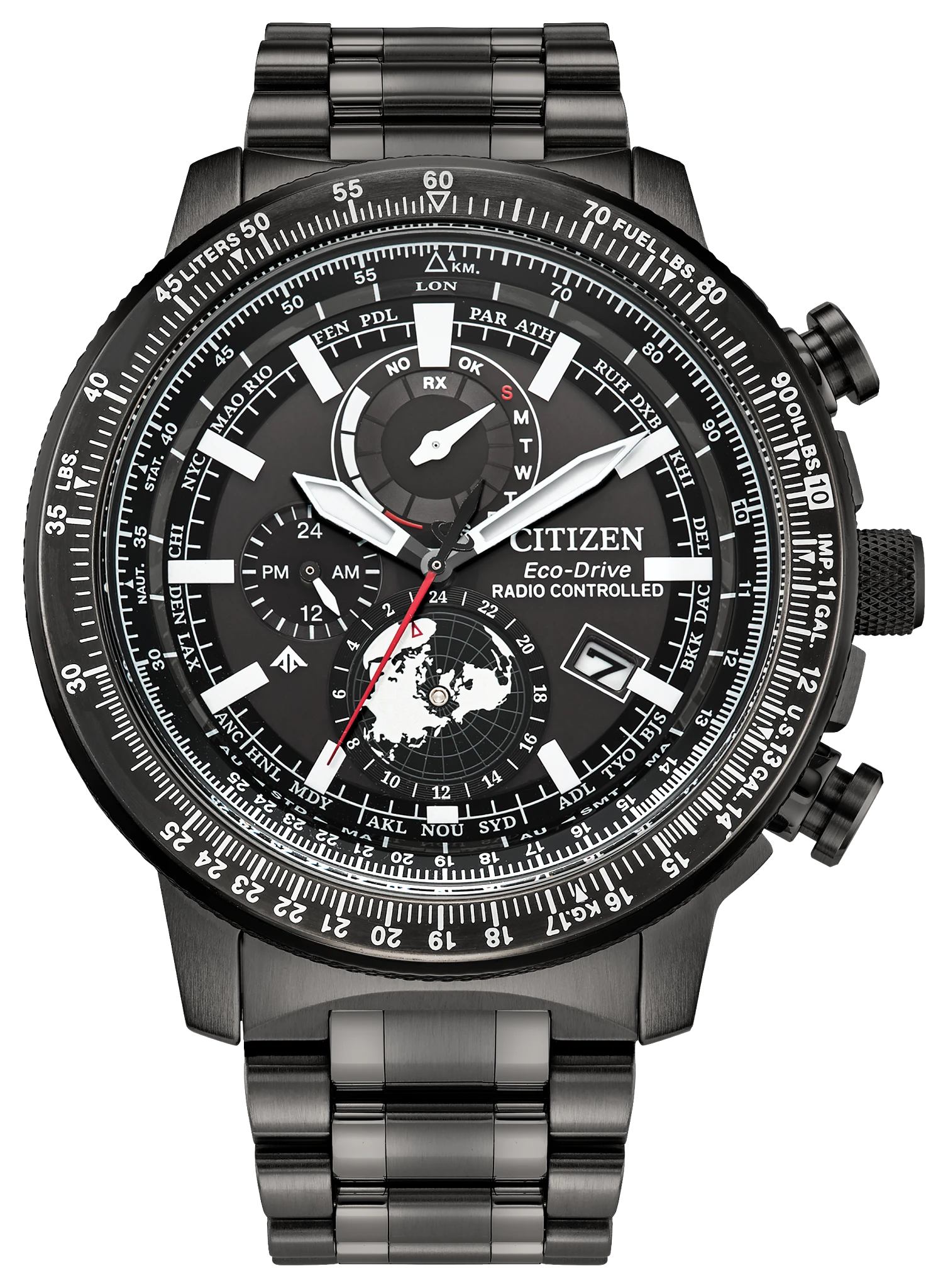 au maison Promaster Geo Trekker Black Dial Stainless Steel Bracelet BY3005-56G