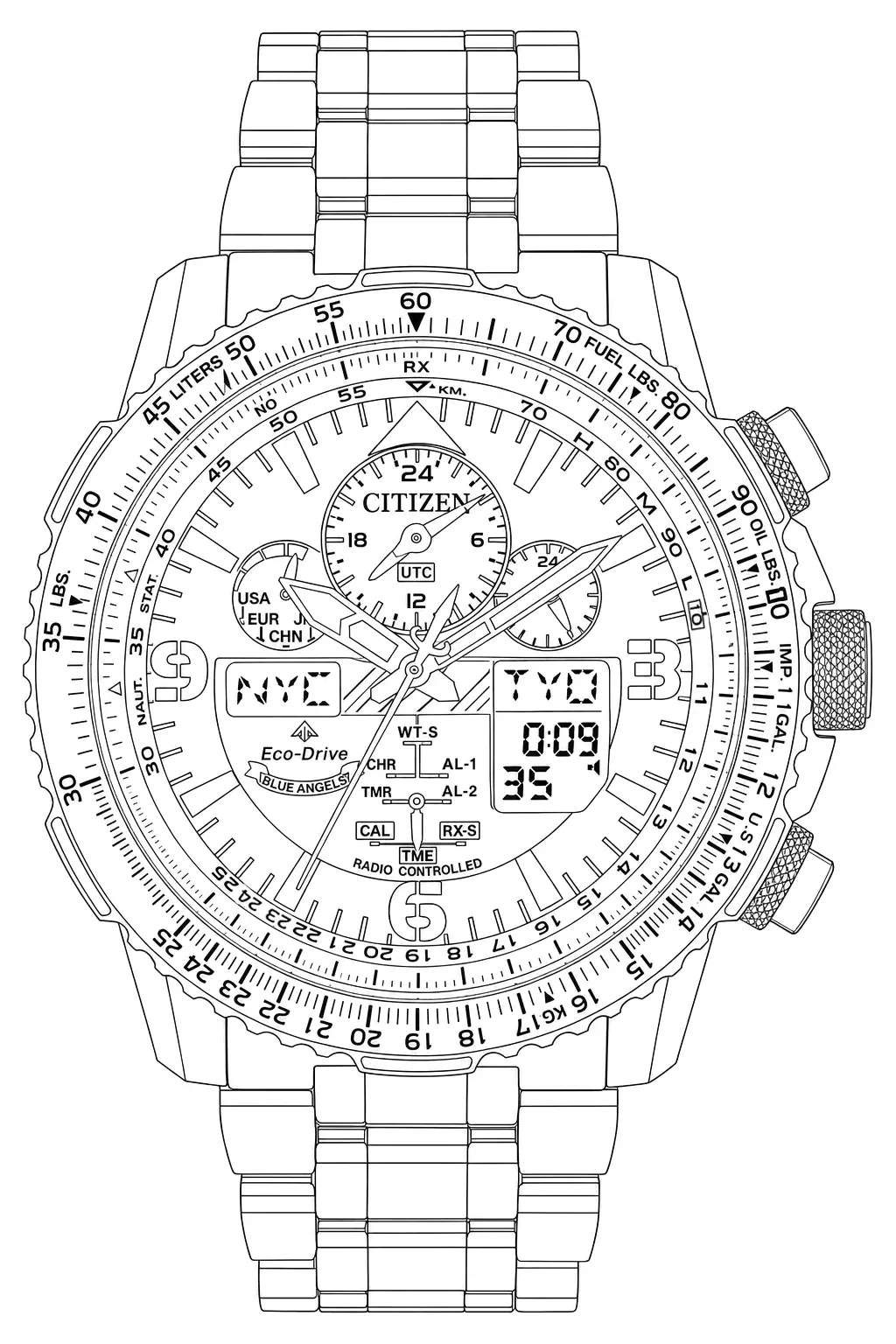 Watch technical diagram
