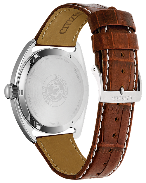 Paradex Men s Eco Drive BU4010 05L Brown Stap Analog Watch CITIZEN