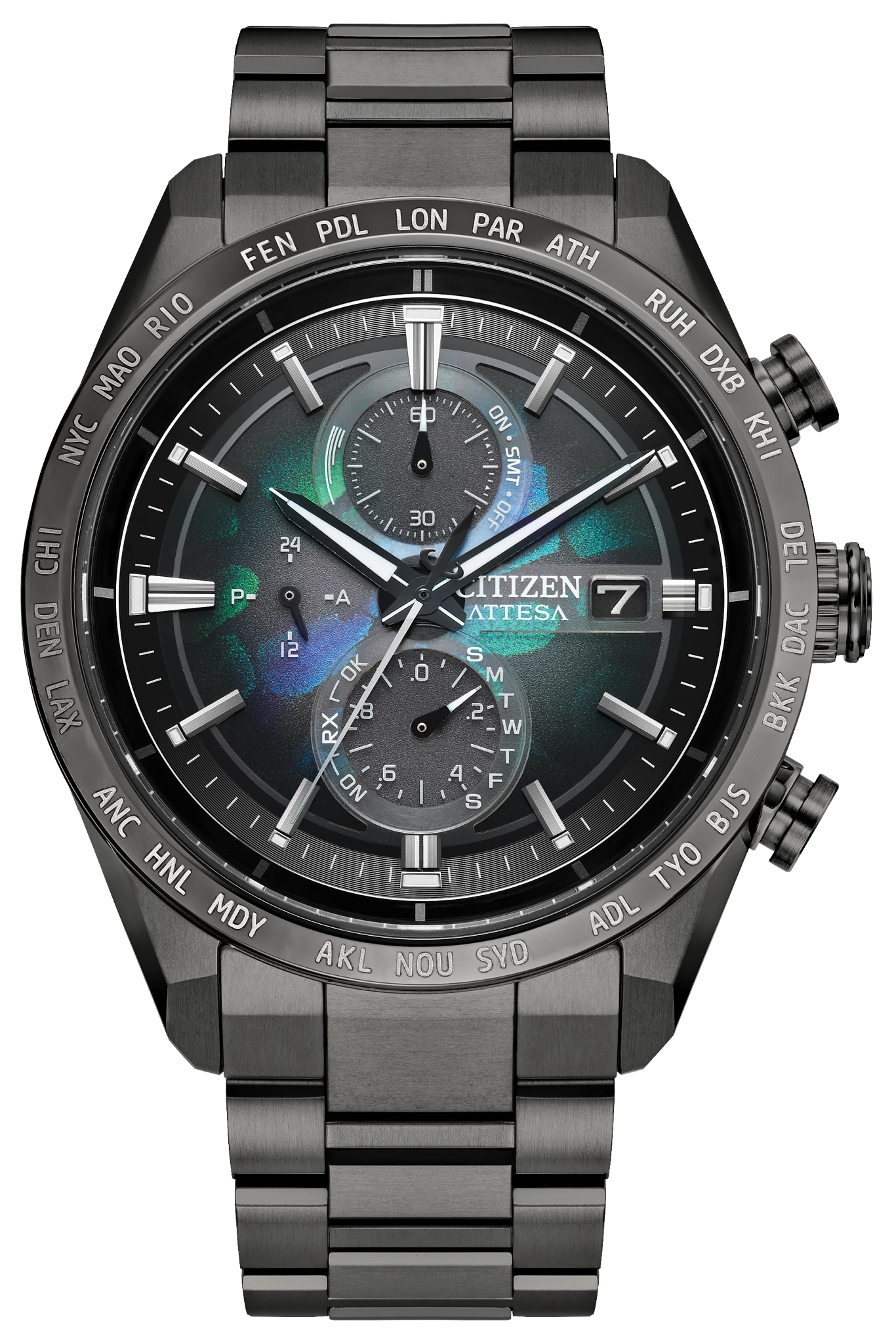 ATTESA Multiple Dial Super Titanium with DLC Coating Bracelet