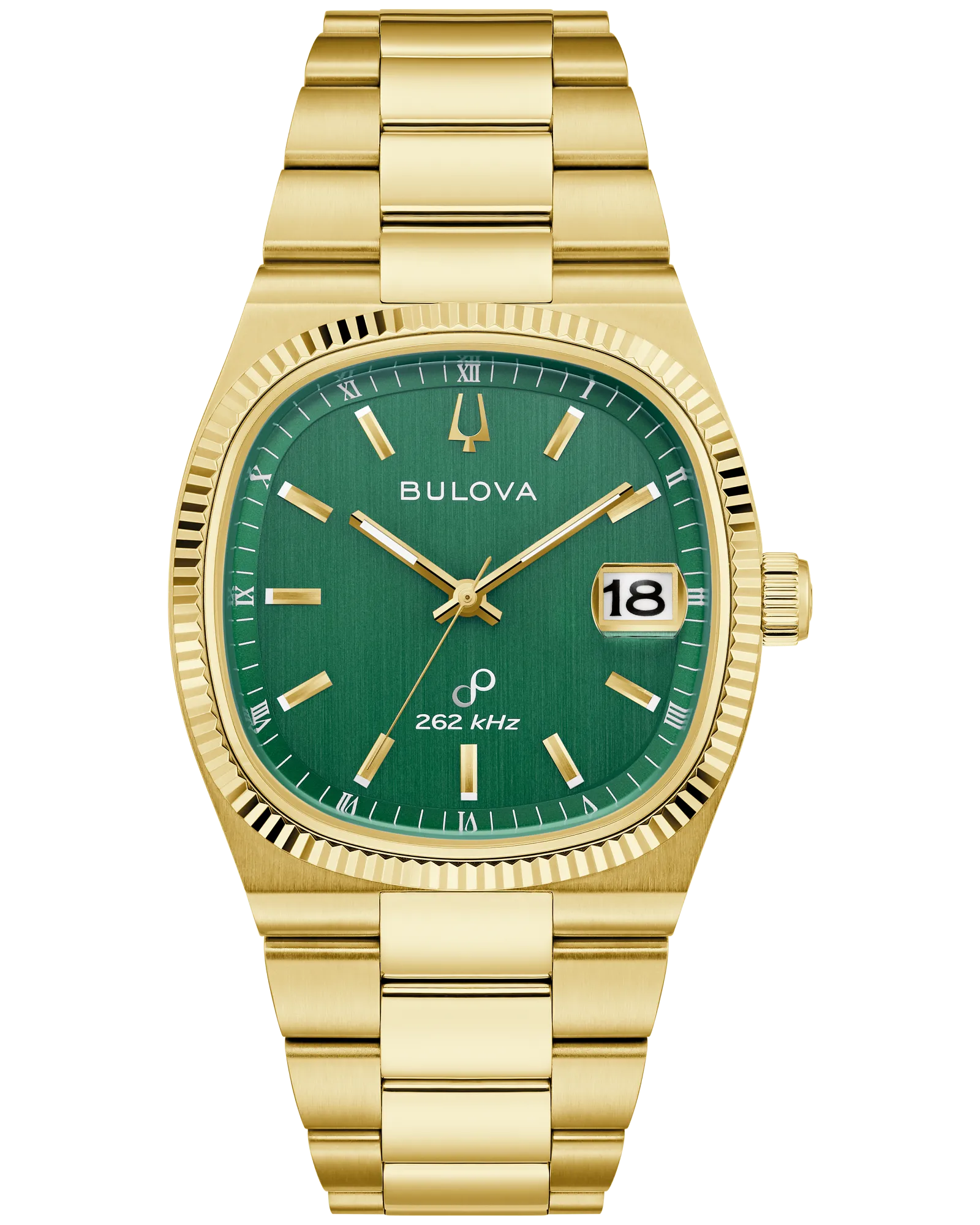 Bulova Green Dial Stainless Steel Bracelet Super Seville 97B237 — Green