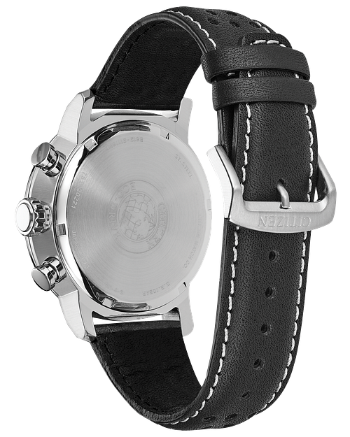 Brycen - Men's Eco-Drive CA0649-14E Steel Leather Strap Watch