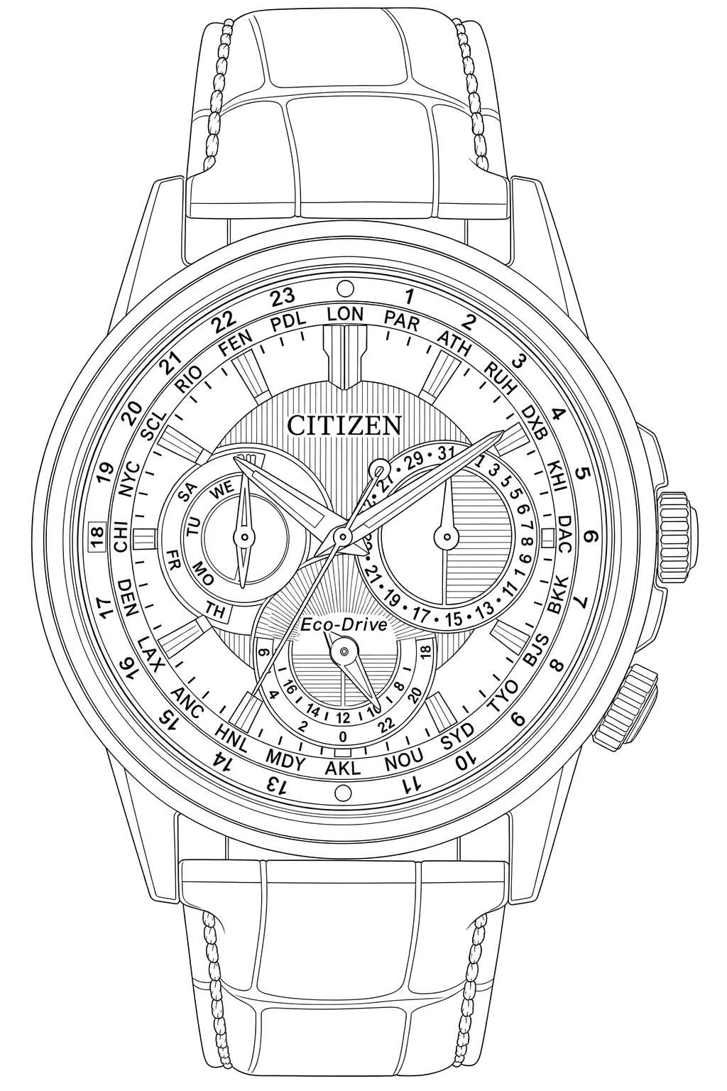 Watch technical diagram