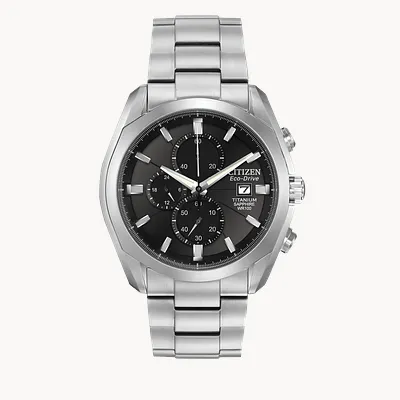 Corso Black Dial Super Titanium Bracelet CA0020 56E CITIZEN