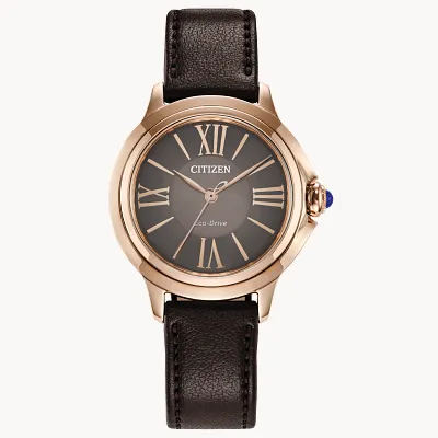 Citizen women's watches leather strap clearance