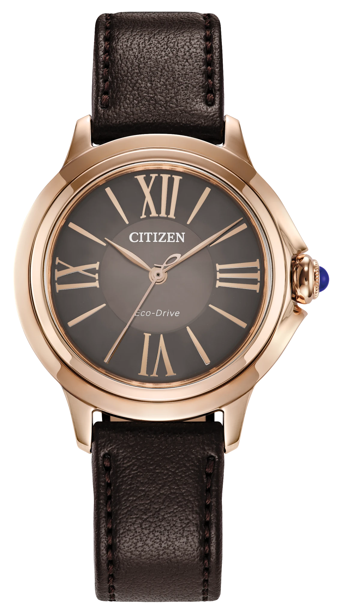 au maison Citizen L Ceci Brown Dial Apple Leather Strap EM1163-09X