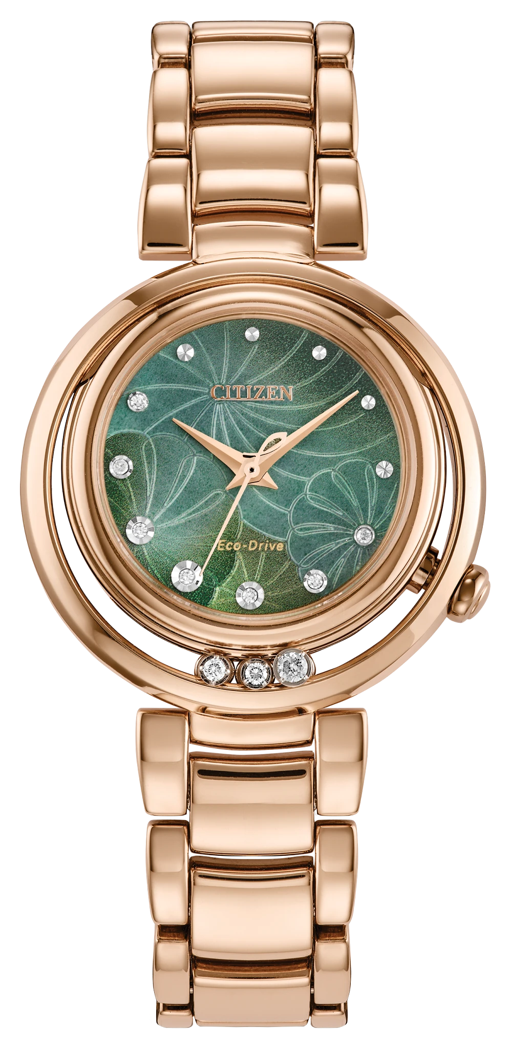 au maison Citizen L Arcly Green Dial Stainless Steel Bracelet EM1113-58Y