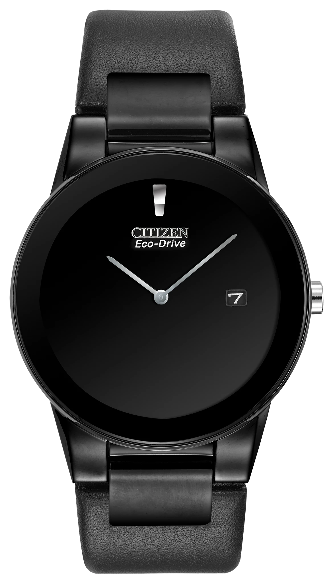 au maison Axiom - Men's Black Dial AU1065-07E Black Leather Band Watch