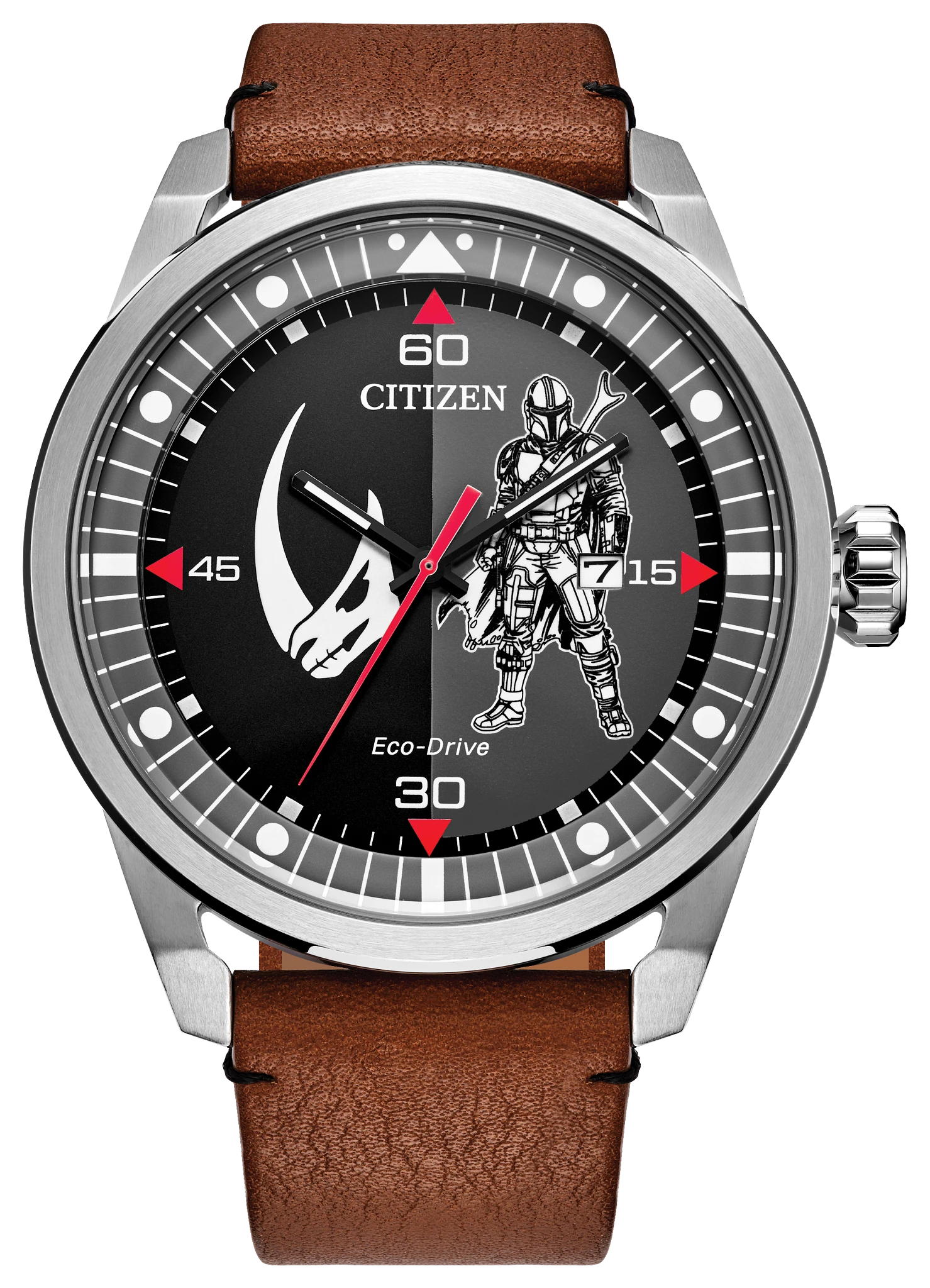 au maison Mando Bounty Hunter Black Dial Leather Strap AW1730-07W