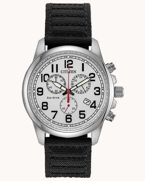 Citizen Military Eco-Drive White Dial Stainless Steel Watch | CITIZEN