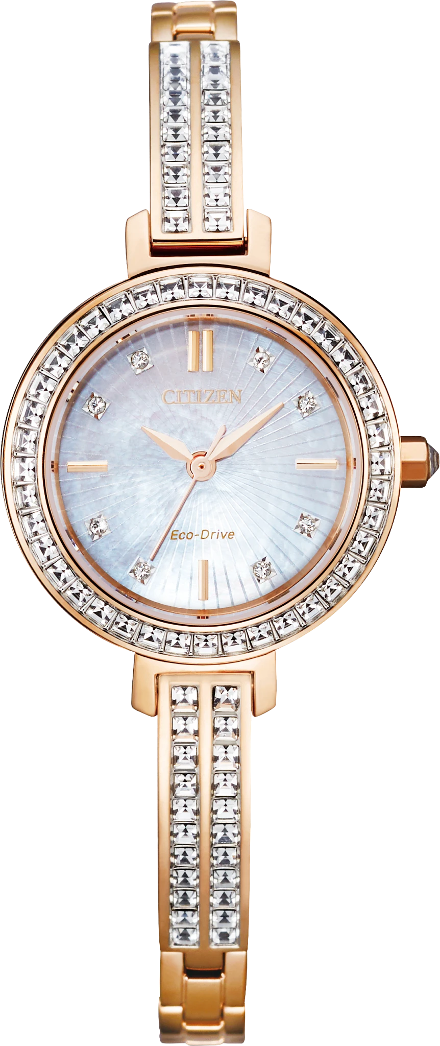 au maison Silhouette Crystal White Dial Stainless Steel Bracelet EM0863-53D
