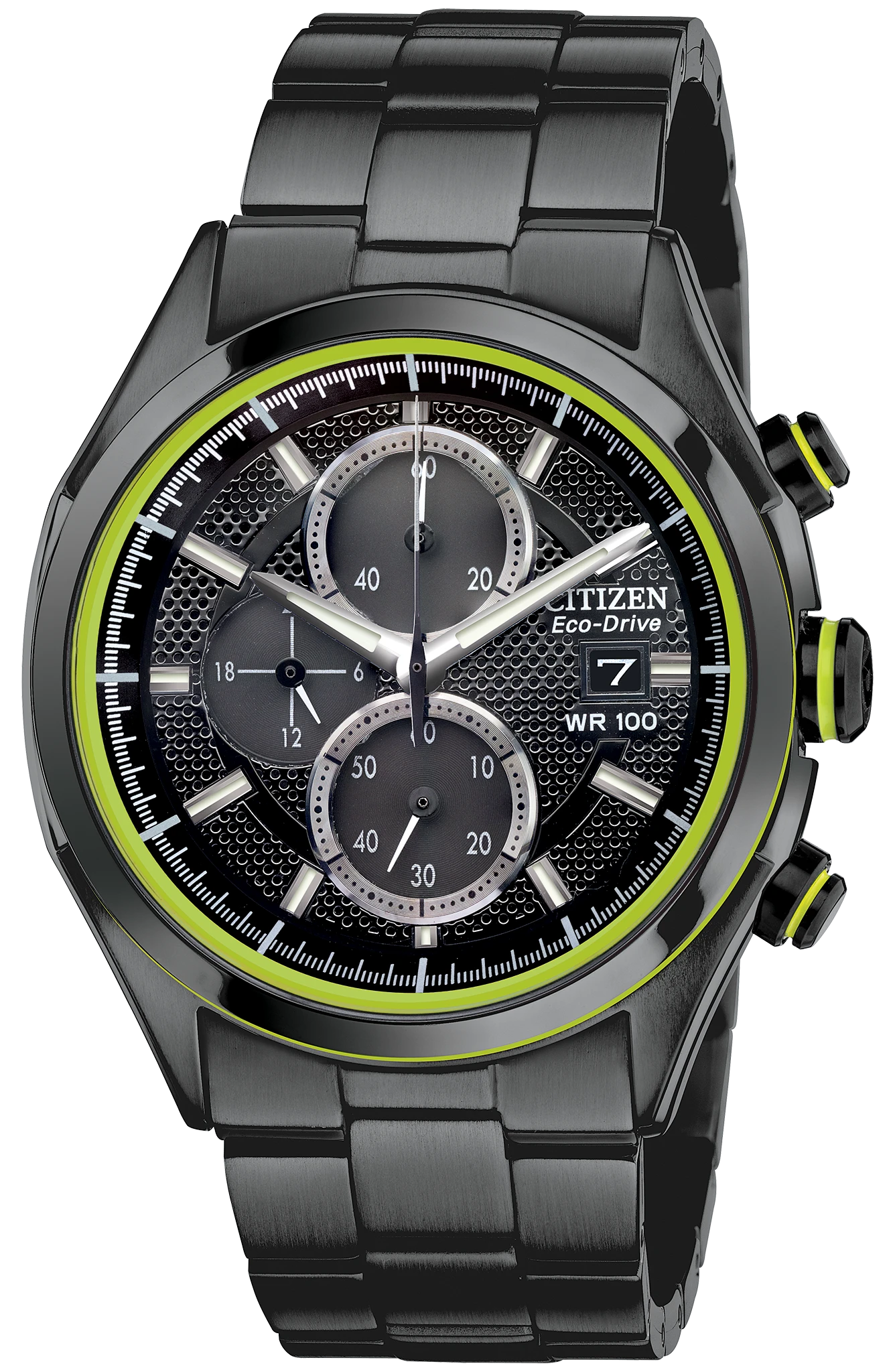 WDR - Men's Eco-Drive CA0435-51E Steel Green Accented Watch