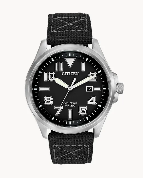 Citizen Chandler Eco Drive Black Dial Stainless Steel Watch CITIZEN