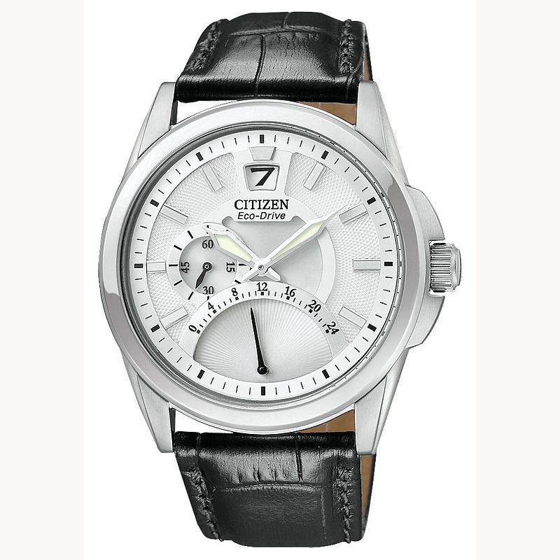 Chandler Silver Tone Dial Leather Strap BR0120 07A CITIZEN