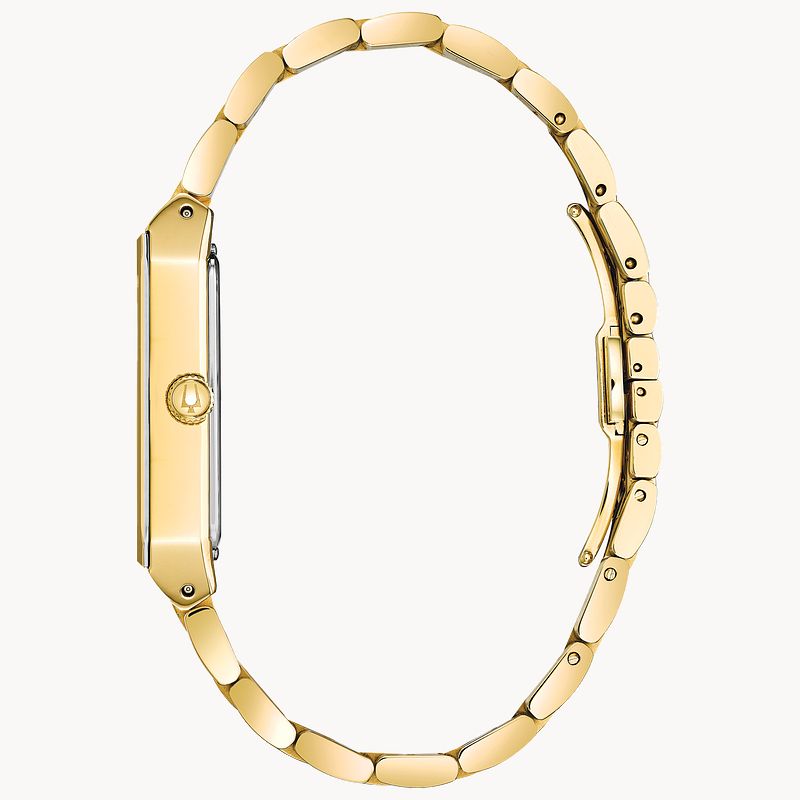 Bulova Quadra Women s Gold Champagne Dial Diamond Watch Bulova