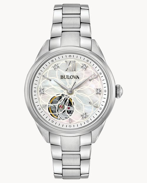 Bulova Sutton Women s Diamond White Dial Stainless Steel Watch