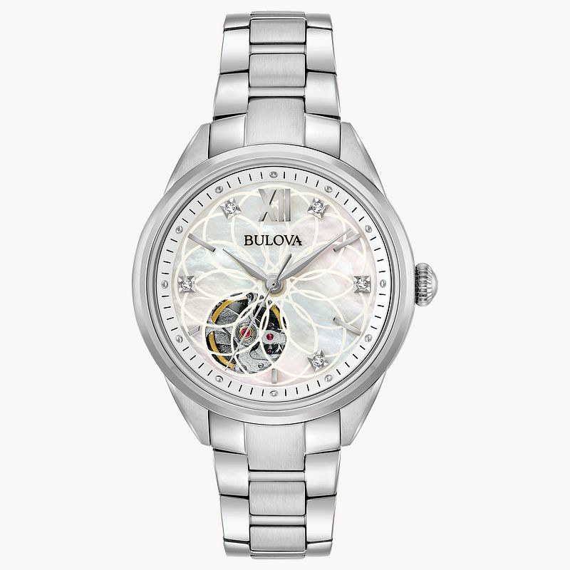 Bulova women's watch with hearts clearance