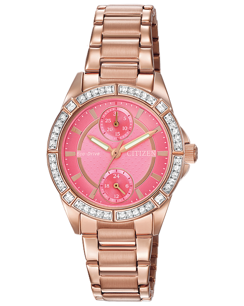 Citizen eco drive women's pink face clearance