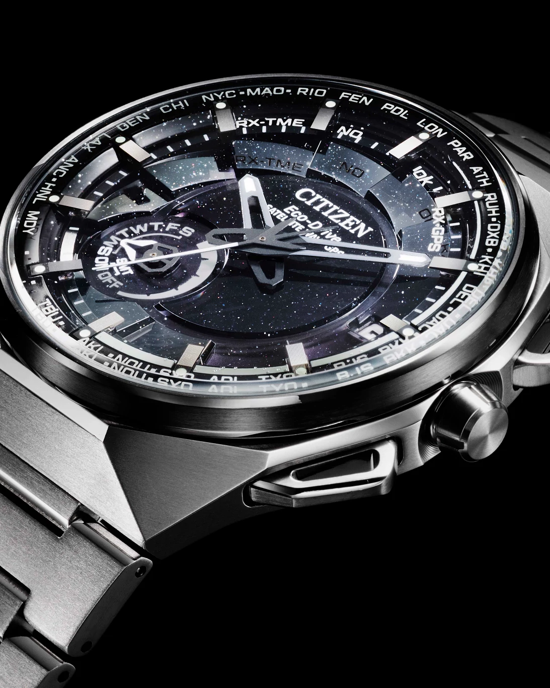 Satellite Wave X Black Dial Super Titanium Bracelet CC3097-52E  