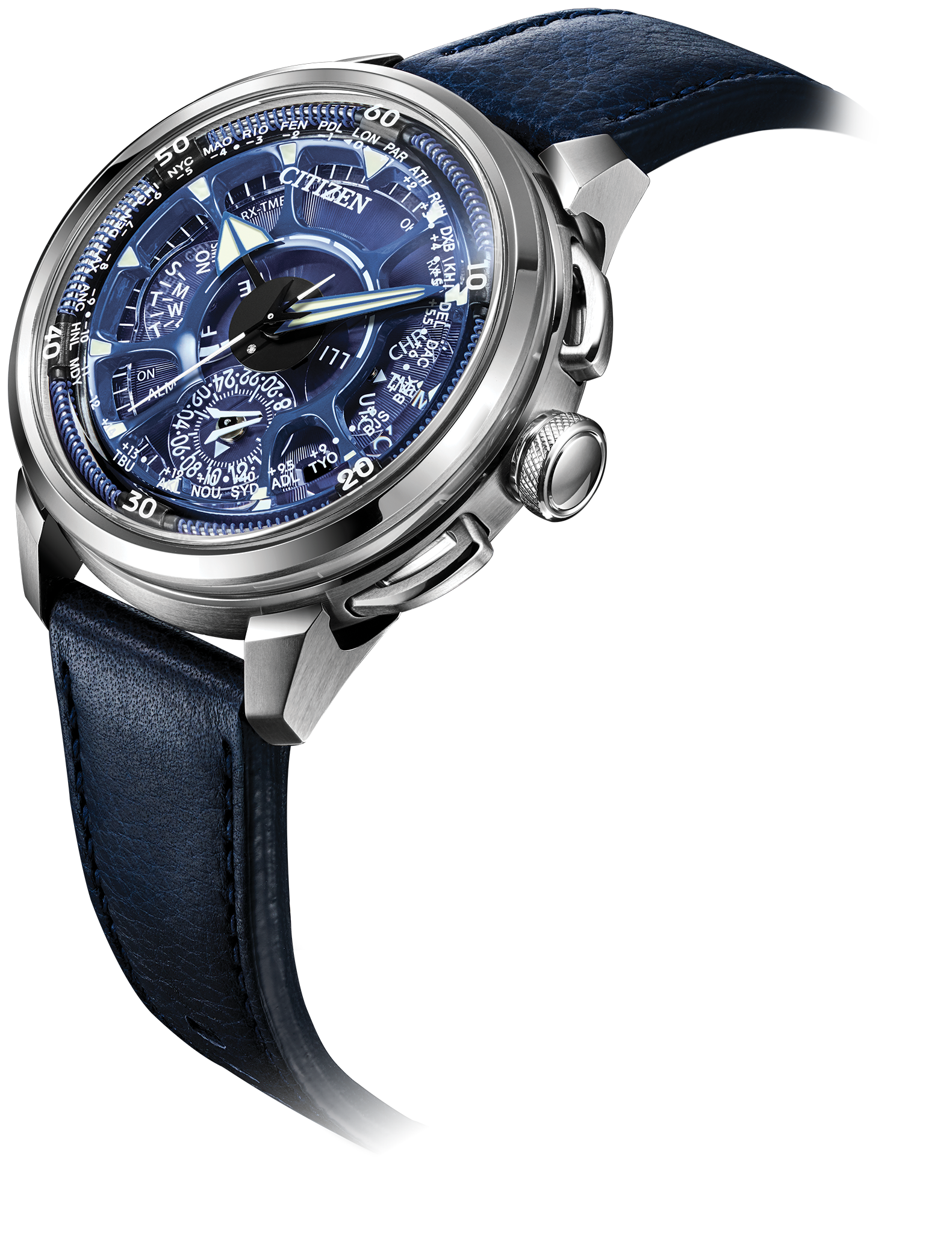Satellite Wave F900 Blue Dial Leather Strap CC7000-01L | CITIZEN