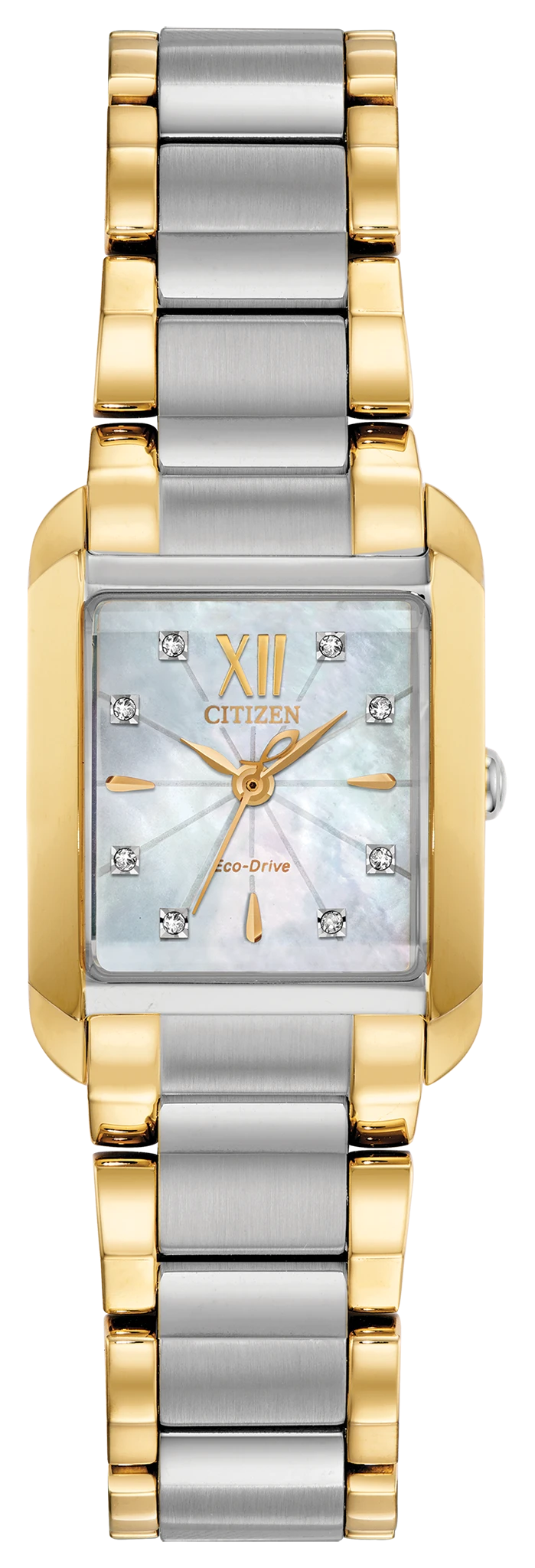 au maison Citizen L Ladies Eco-Drive Gold White Dial Stainless Steel Watch