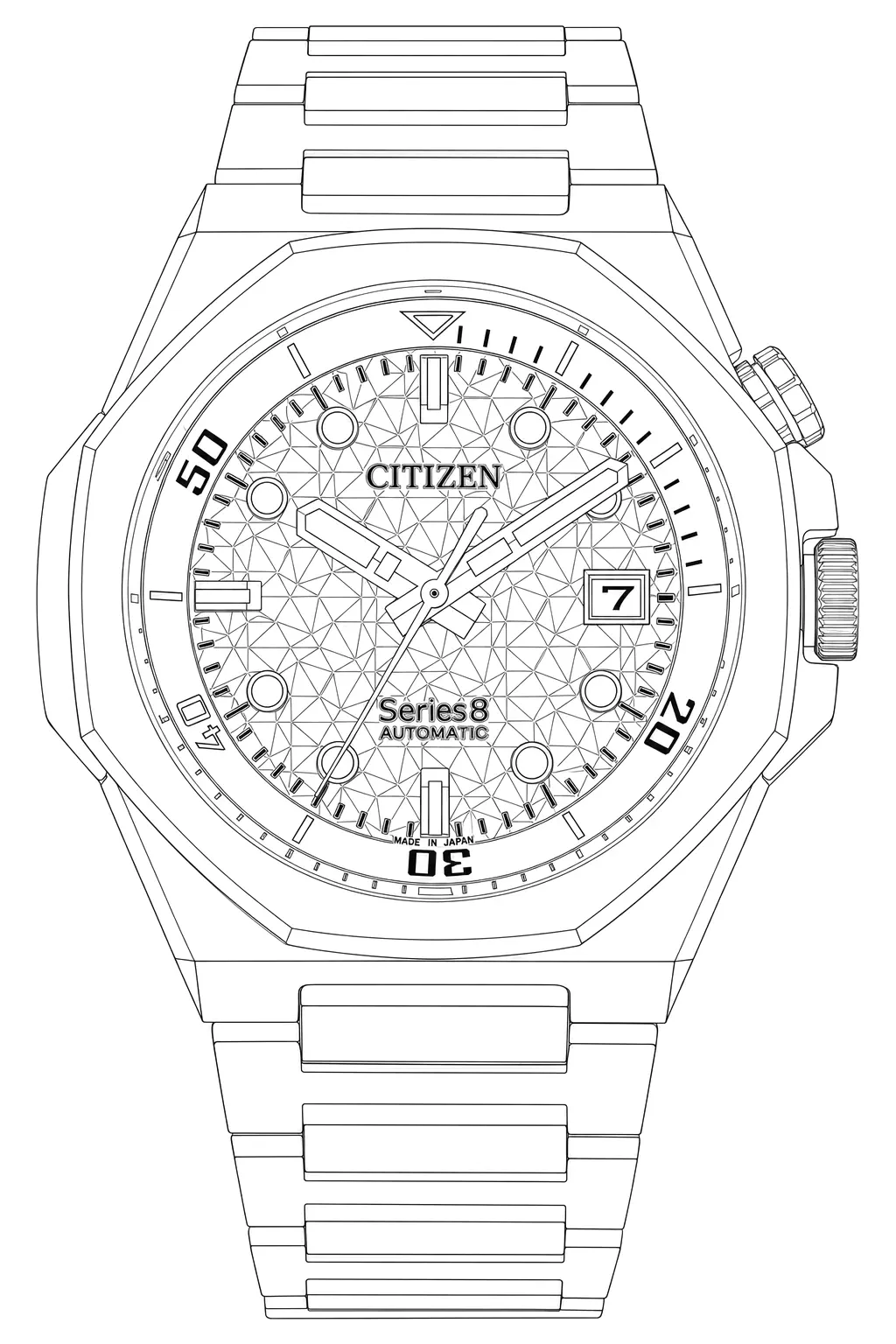 Watch technical diagram