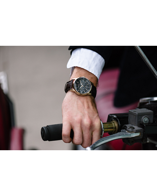 Citizen watch black leather band best sale