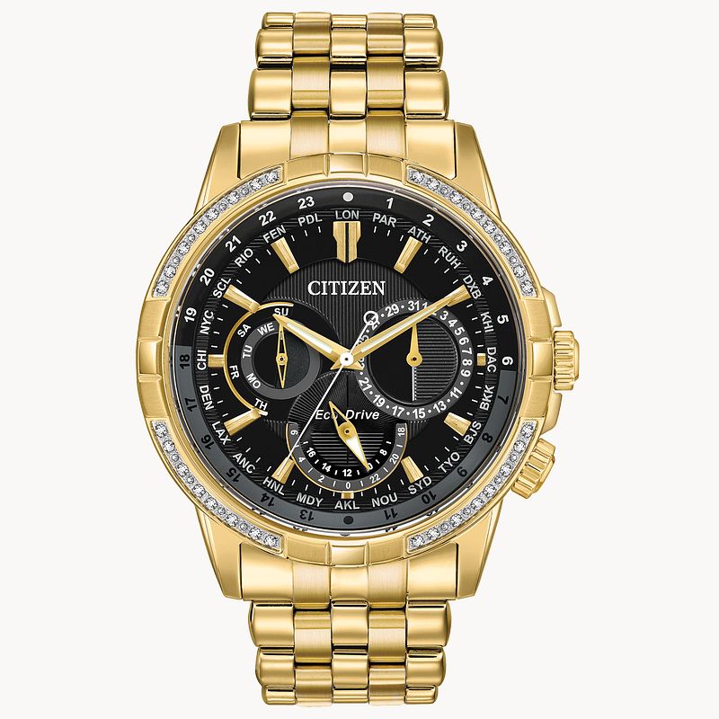 Citizen Calendrier Men s Eco Drive Diamond Bezel Watch CITIZEN