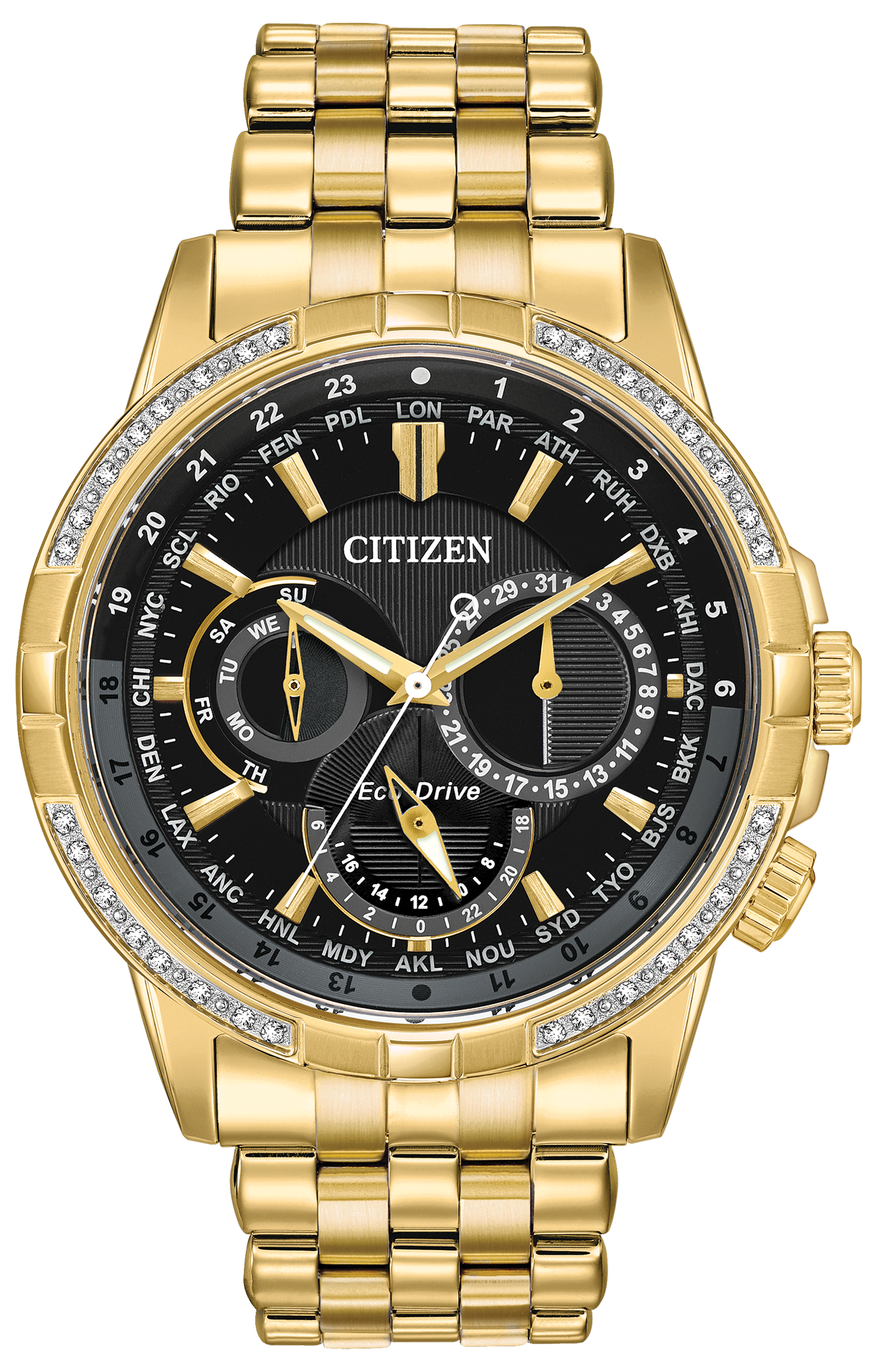 Citizen Calendrier Men's Eco-Drive Diamond Bezel Watch | CITIZEN