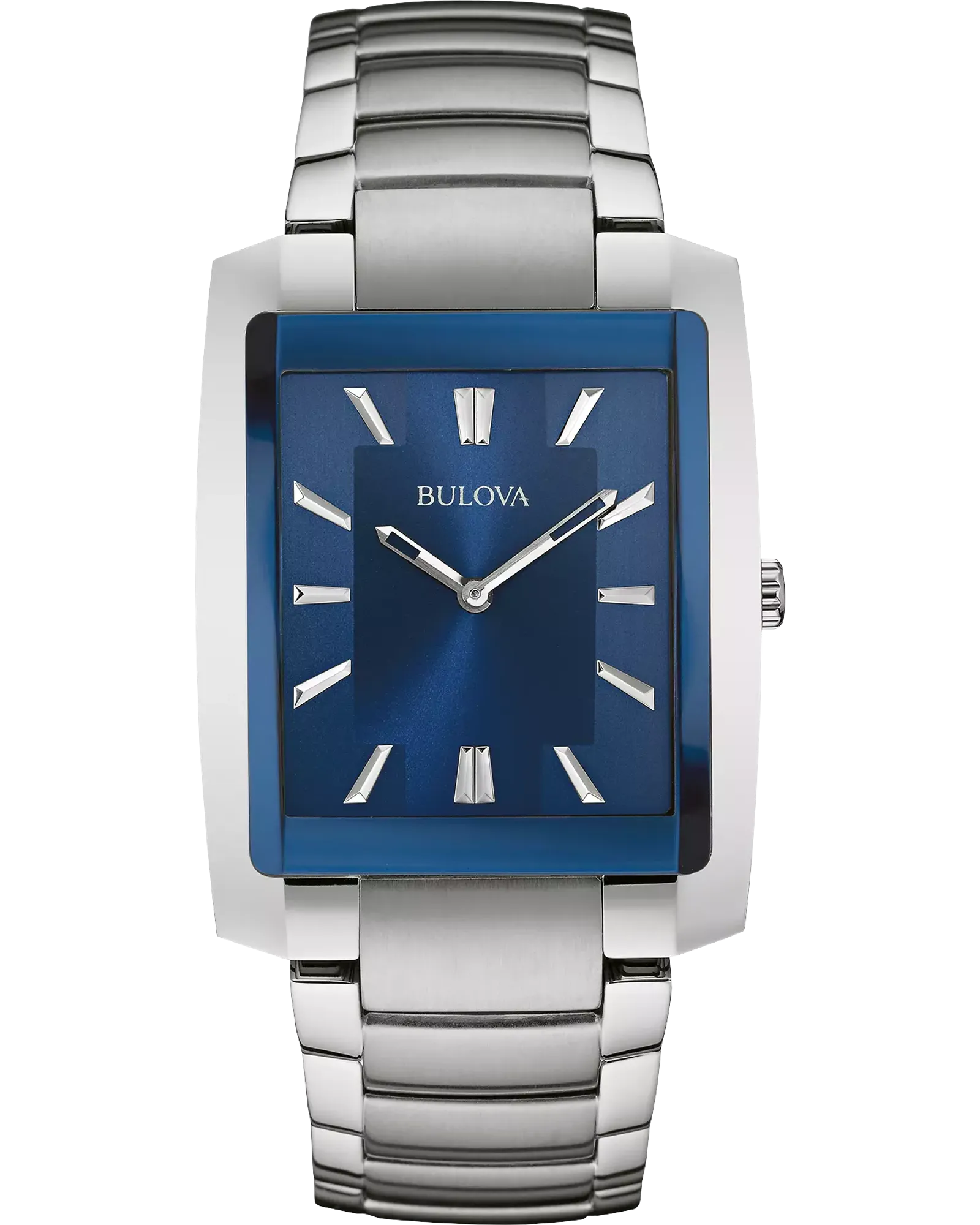 Bulova Classic Men's Square Blue Dial Classic Stainless Steel Watch — Blue