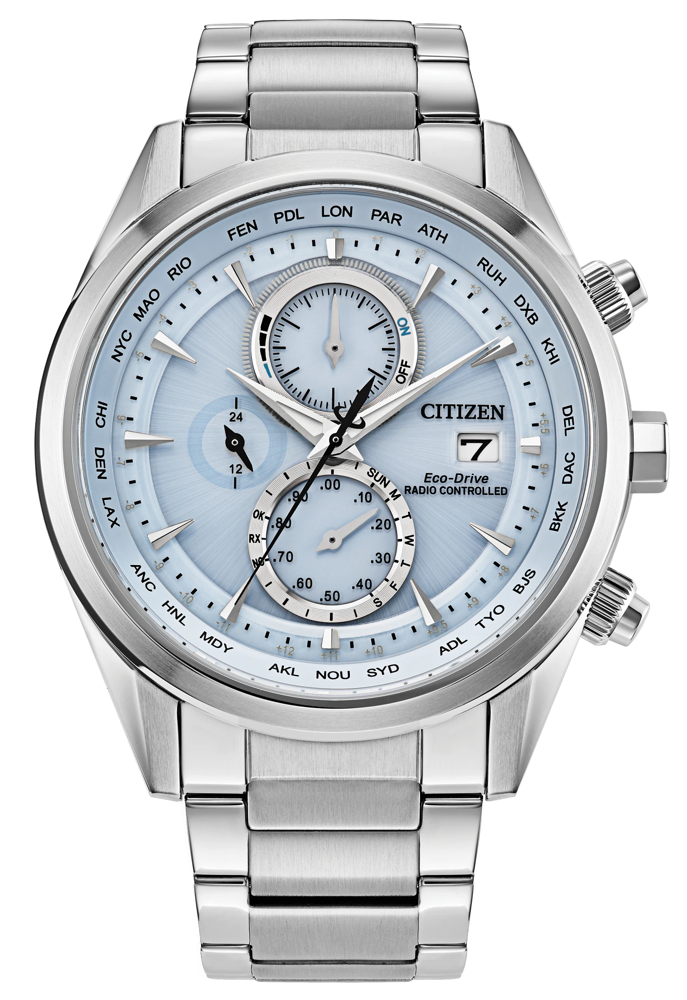 au maison Sport Luxury Light Blue Dial Stainless Steel Bracelet AT8260-51M