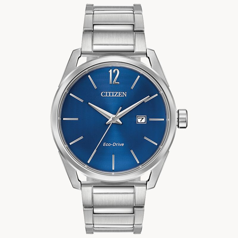 CTO Men s Eco Drive BM7410 51L Steel Royal Blue Dial Watch CITIZEN
