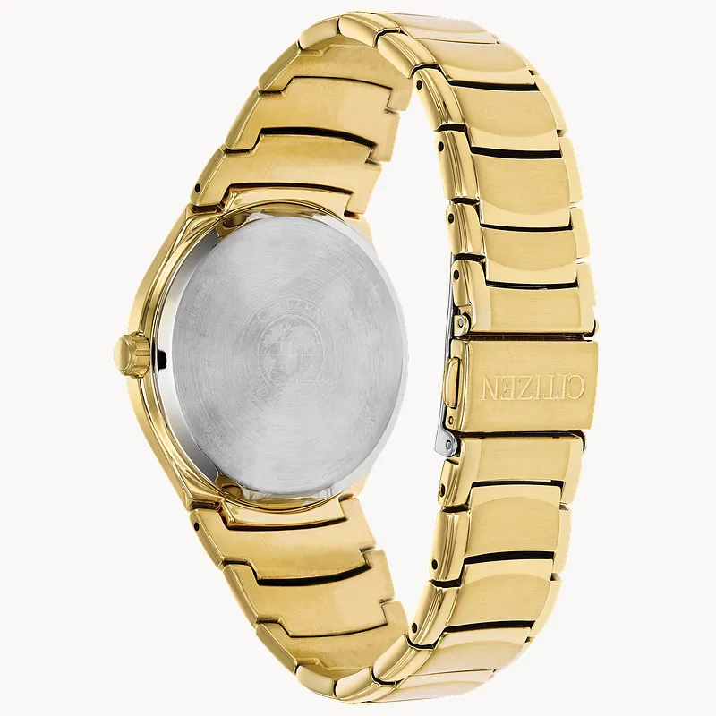 Pardigm - Men's Eco-Drive Gold Tone Champagne Dial Date Watch Pardigm - Men's Eco-Drive Gold Tone Champagne Dial Date Watch