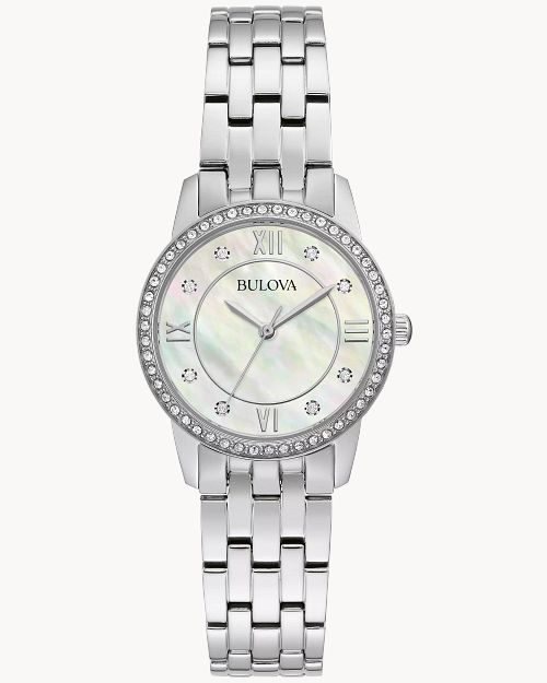 White Dial Stainless Steel Bracelet Crystal 96X155 | Bulova