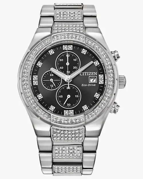 Mens gold crystal watches discount