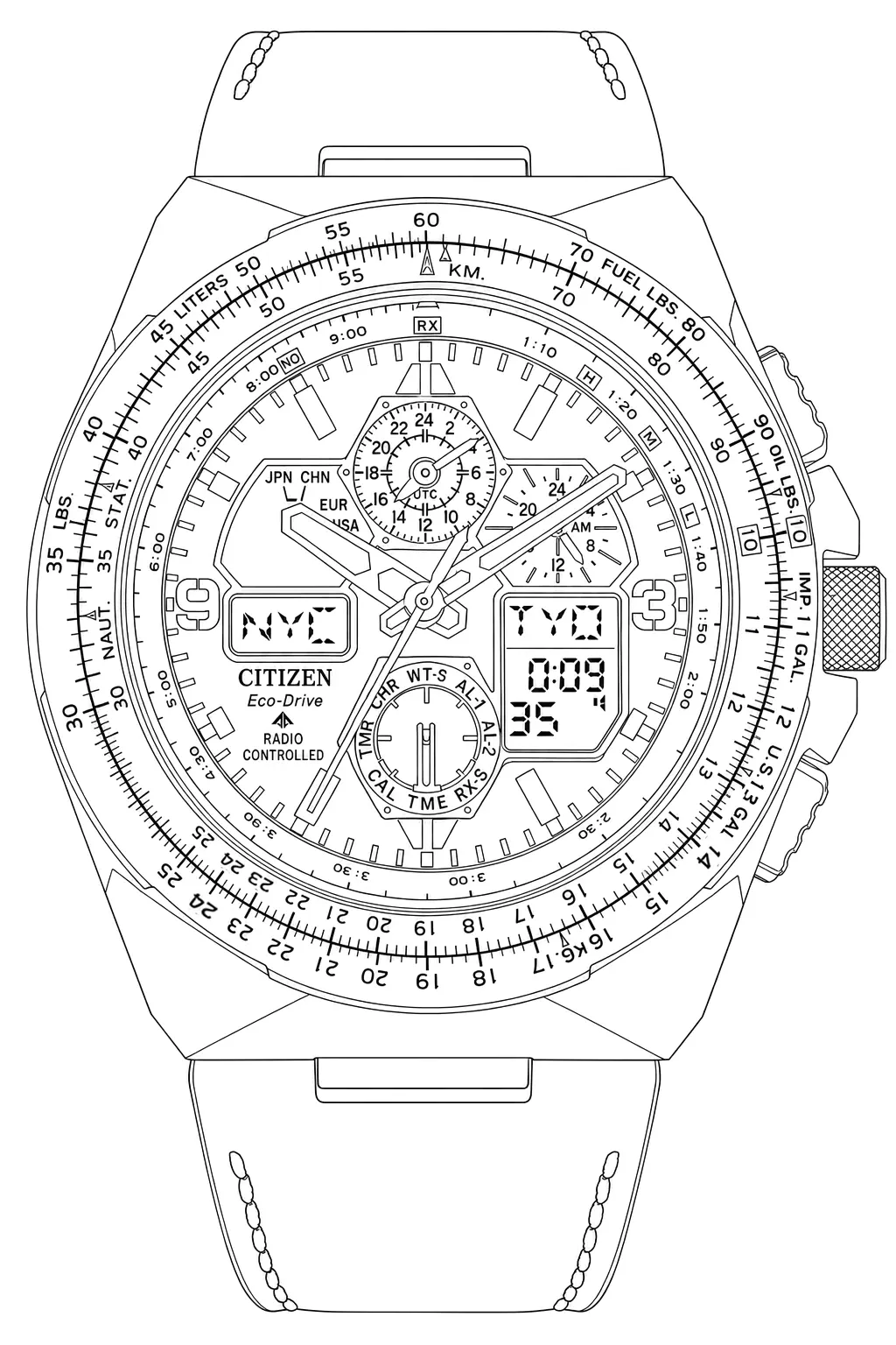 Watch technical diagram