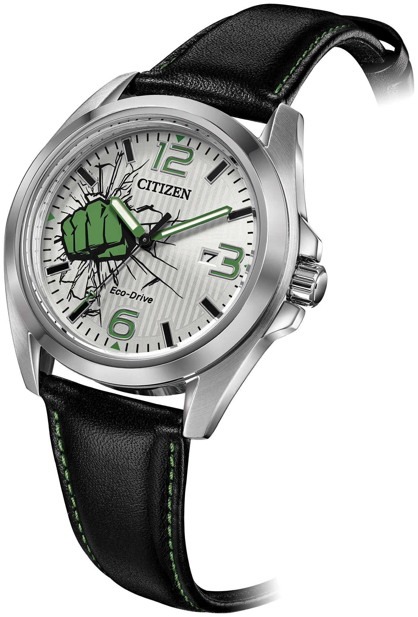 Citizen Marvel Hulk Eco-Drive Silver Stainless Steel Watch | CITIZEN