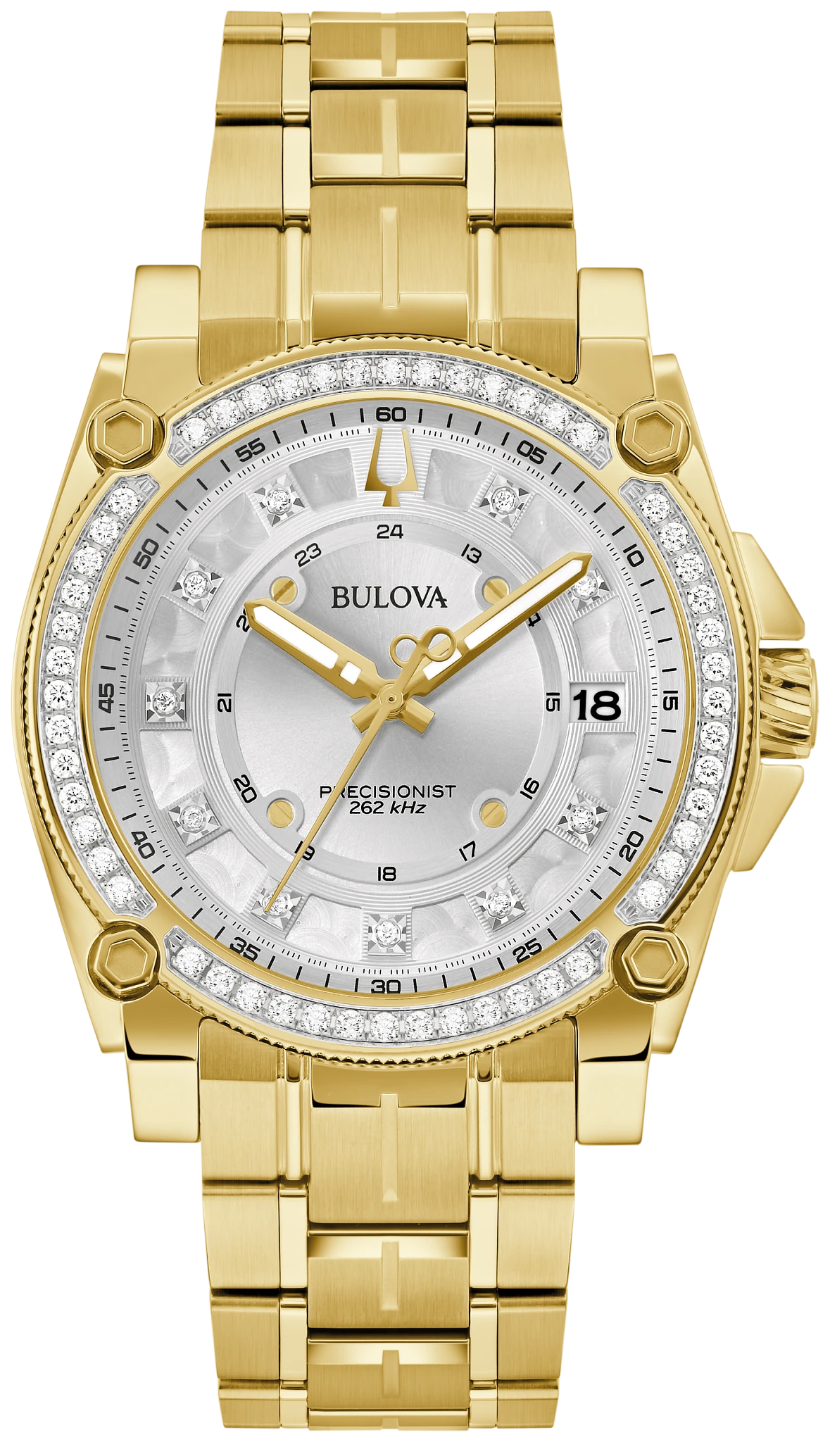 Silver-Tone Dial Stainless Steel Bracelet Icon 98J120 | Bulova