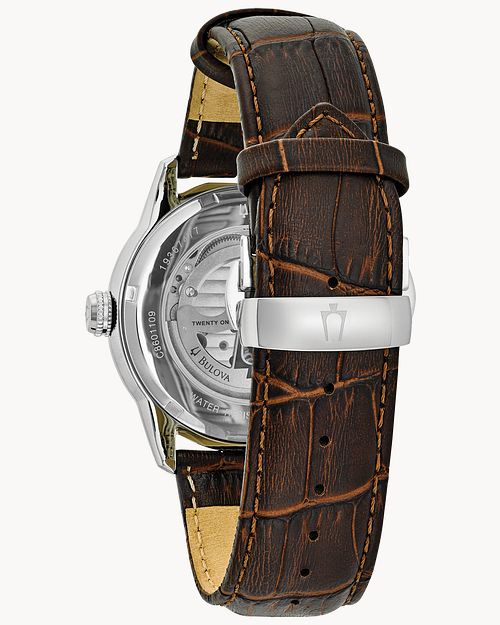 Bulova Classic Men s Brown Dial Brown Leather Stainless Steel