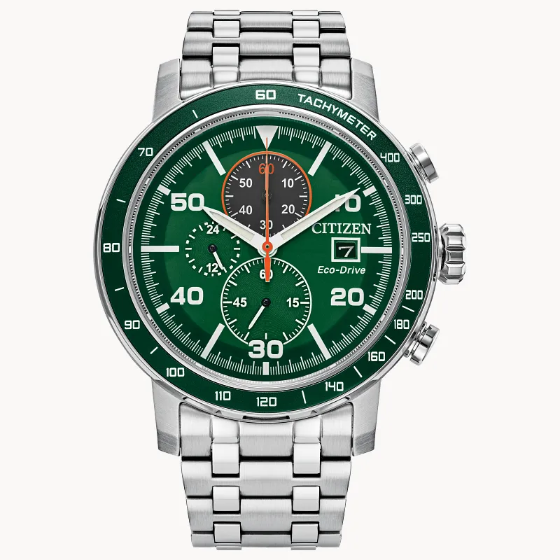 Brycen Green Dial Stainless Steel Bracelet CA0851-56X | CITIZEN Brycen Green Dial Stainless Steel Bracelet CA0851-56X | CITIZEN