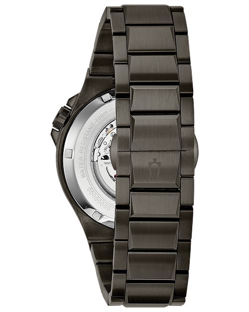 Bulova Maquina Black Dial Stainless Watch Black | Bulova Steel